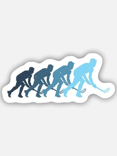 Floorball Unihockey vintage Floorball Spieler - Sticker Größe S (10 x 10 cm) - Mattweiß
