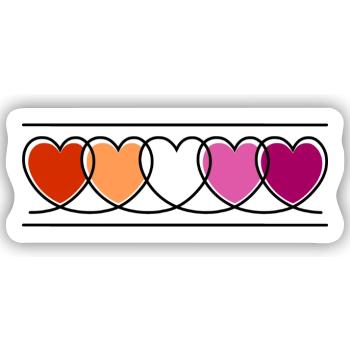 Lesben Lesbe Herzen - Sticker Größe S (10 x 10 cm) - Mattweiß - Vorne