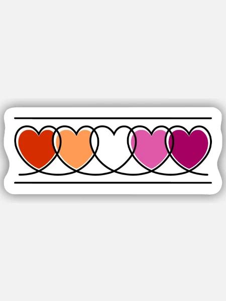 Lesben Lesbe Herzen - Sticker Größe S (10 x 10 cm) - Mattweiß