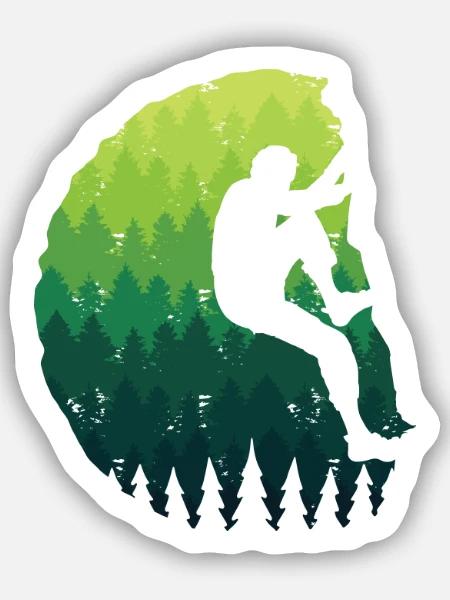 Klettern Kletterer Kinder Jungen Berge Bouldern - Sticker Größe S (10 x 10 cm) - Mattweiß