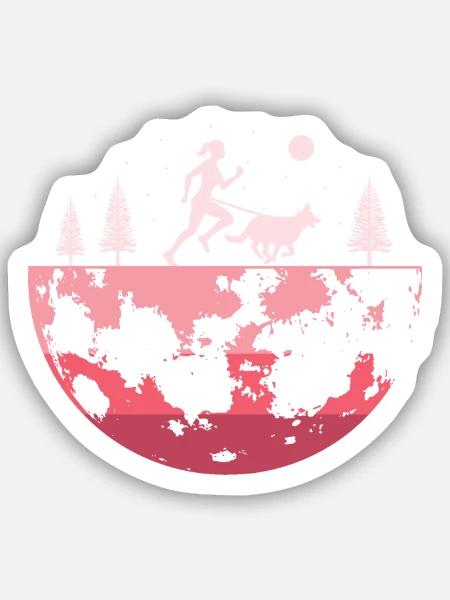 Canicross Läuferin Hundesport Canicross Lauf - Sticker Größe S (10 x 10 cm) - Mattweiß