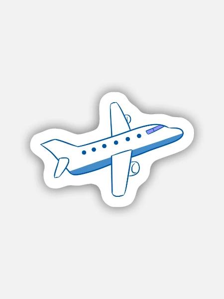 Airplane Plane - Sticker Größe S (10 x 10 cm) - Mattweiß
