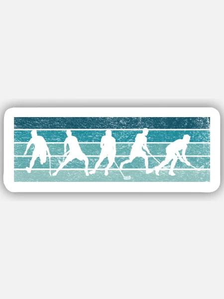 Floorball Unihockey vintage Floorball Spieler - Sticker Größe S (10 x 10 cm) - Mattweiß