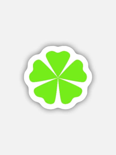 Symbol Kleeblatt Symbole Glückspilz - Sticker Größe S (10 x 10 cm) - Mattweiß