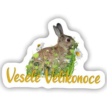 Vesele Velikonoce - Sticker Größe S (10 x 10 cm) - Mattweiß - Vorne