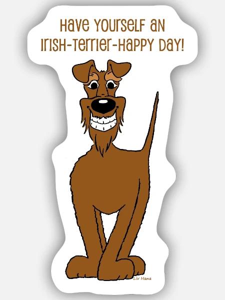 Irischer Terrier Smile - Sticker Größe S (10 x 10 cm) - Mattweiß
