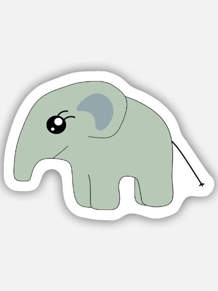 Elefant Geschenk Baby Geburt Babyparty Taufe - Sticker Größe S (10 x 10 cm) - Mattweiß