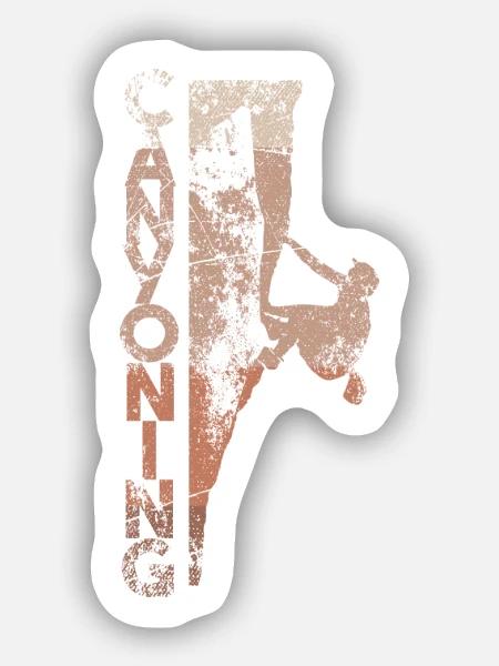 Canyoning - Sticker Größe S (10 x 10 cm) - Mattweiß