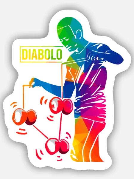 Geschickter Diabolo Zirkusartist - Sticker Größe S (10 x 10 cm) - Mattweiß