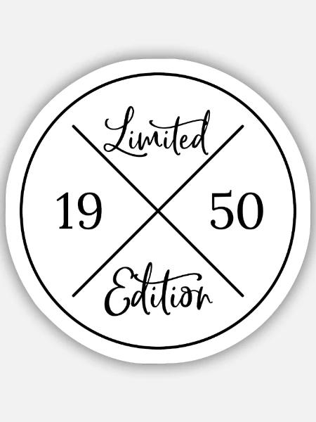 Limited edition 1950 - Sticker Größe S (10 x 10 cm) - Mattweiß