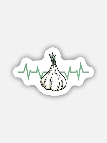 Knoblauch Pflanze - Sticker Größe S (10 x 10 cm) - Mattweiß
