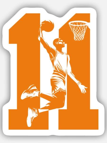 NUMMER 11 BASKETBALL 11. GEBURTSTAG - Sticker Größe S (10 x 10 cm) - Mattweiß