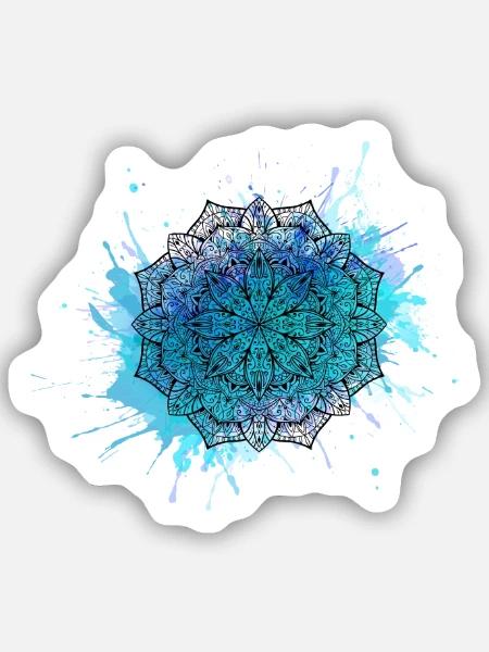 Mandala - Sticker Größe S (10 x 10 cm) - Mattweiß