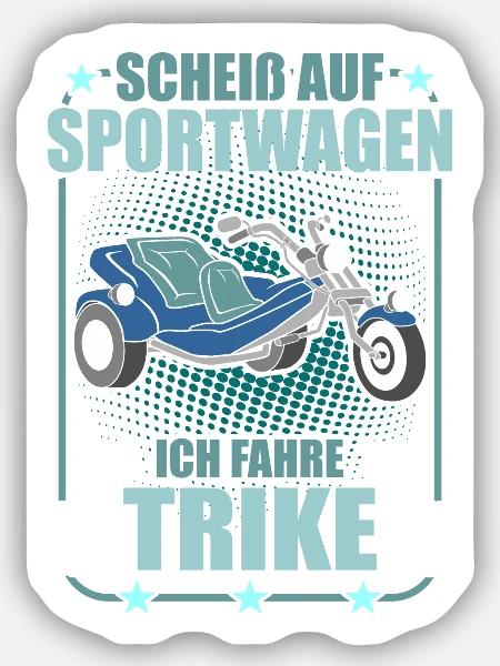 Triker Trike Trikerfahrer Dreirad Motortrike - Sticker Größe S (10 x 10 cm) - Mattweiß