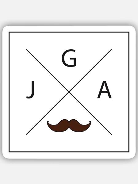 JGA - Schnurbart - Bräutigam - Sticker Größe S (10 x 10 cm) - Mattweiß