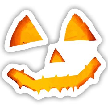 Halloween Kürbis - Sticker Größe S (10 x 10 cm) - Mattweiß - Vorne