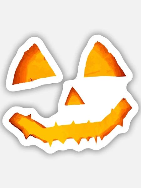 Halloween Kürbis - Sticker Größe S (10 x 10 cm) - Mattweiß