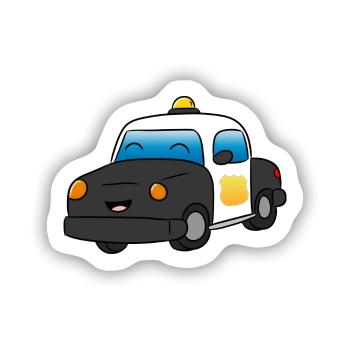 Polizei - Sticker Größe S (10 x 10 cm) - Mattweiß - Vorne