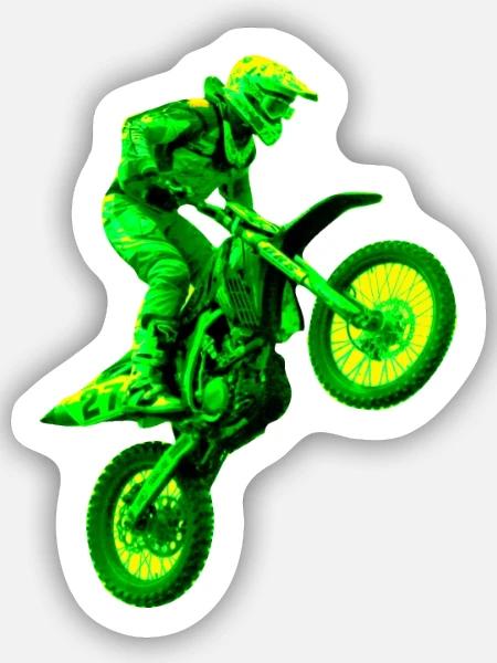 enduro grün - Sticker Größe S (10 x 10 cm) - Mattweiß