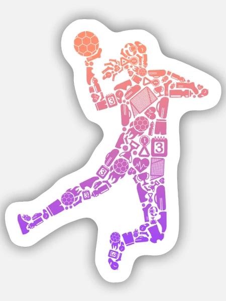 Handballspielerin Handball Mädchen Handballerin - Sticker Größe S (10 x 10 cm) - Mattweiß