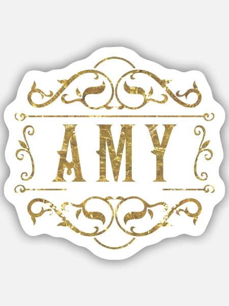 Amy gold - Sticker Größe S (10 x 10 cm) - Mattweiß