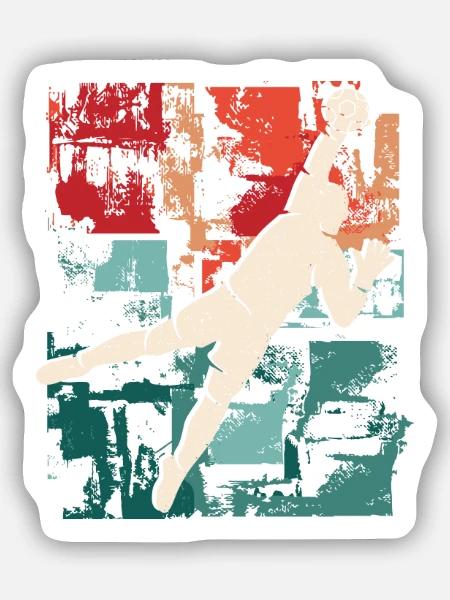 Fußball Torwart Vintage Fußballer Jungen Torhüter - Sticker Größe S (10 x 10 cm) - Mattweiß