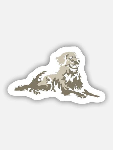 Aufmerksamer Hovawart Hofwächter - Sticker Größe S (10 x 10 cm) - Mattweiß