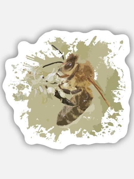 Biene - Sticker Größe S (10 x 10 cm) - Mattweiß