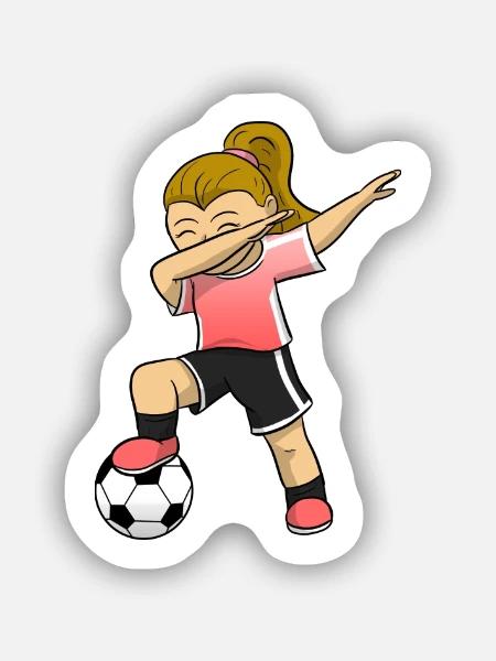Soccer Girl Fußballerin Fusballerin Fußball Mädche - Sticker Größe S (10 x 10 cm) - Mattweiß