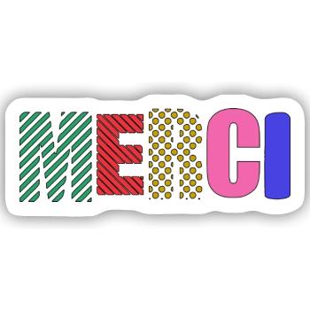 Vielen Dank - Sticker Größe S (10 x 10 cm) - Mattweiß - Vorne