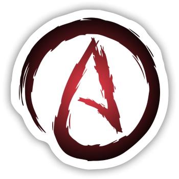 Atheismus Symbol Atheist - Sticker Größe S (10 x 10 cm) - Mattweiß - Vorne