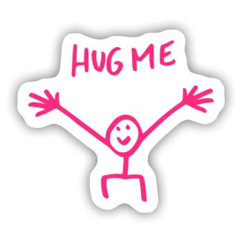 Umarme mich Umarmung Strichmännchen Geschenk - Sticker Größe S (10 x 10 cm) - Mattweiß - Vorne