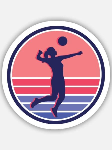 Volleyballerin Volleyball Spieler Mädchen Frauen - Sticker Größe S (10 x 10 cm) - Mattweiß