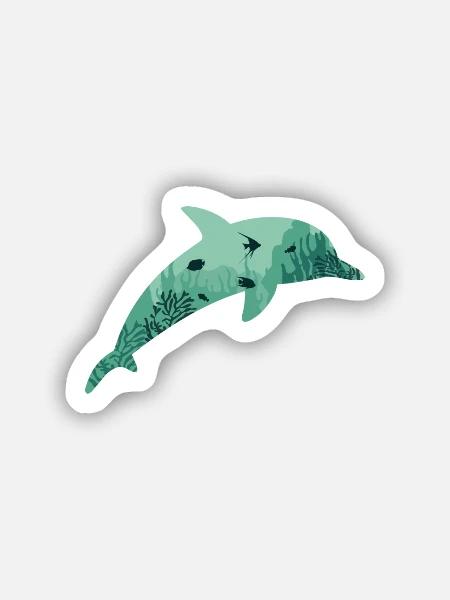 Delfin Delphin - Sticker Größe S (10 x 10 cm) - Mattweiß
