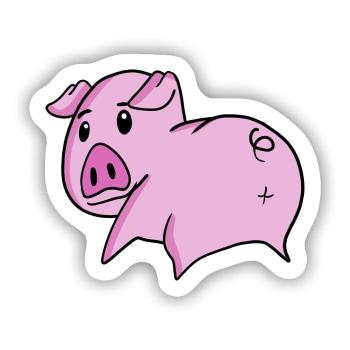 Schwein Arsch - Schwein Hintern - Sticker Größe S (10 x 10 cm) - Mattweiß - Vorne