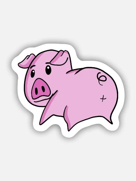 Schwein Arsch - Schwein Hintern - Sticker Größe S (10 x 10 cm) - Mattweiß