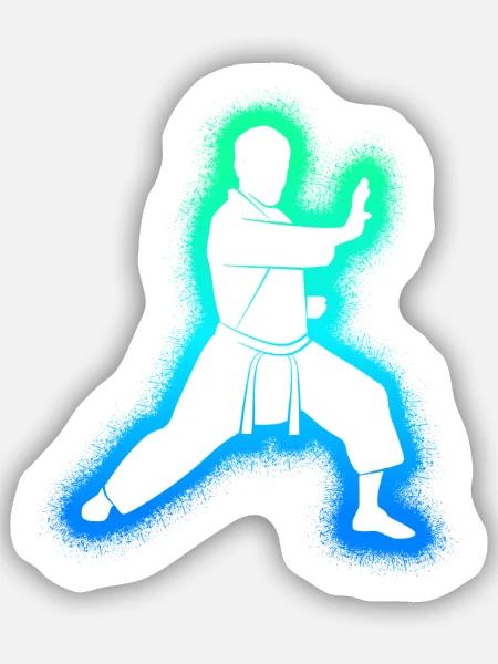 Taekwondo Kampfsport Kinder Jungen Karate - Sticker Größe S (10 x 10 cm) - Mattweiß