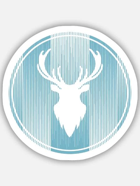 Hirsch - Sticker Größe S (10 x 10 cm) - Mattweiß