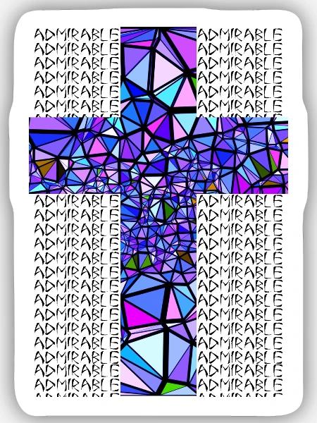 BLAUES KREUZ ADMIRABLE - Sticker Größe S (10 x 10 cm) - Mattweiß