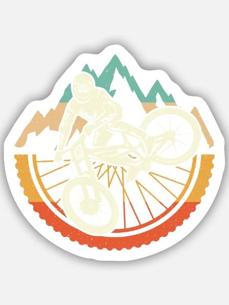 Mountain Bike Fahrrad Vintage Mountainbike - Sticker Größe S (10 x 10 cm) - Mattweiß