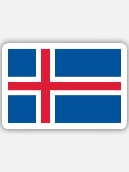Island Flagge - Sticker Größe S (10 x 10 cm) - Mattweiß