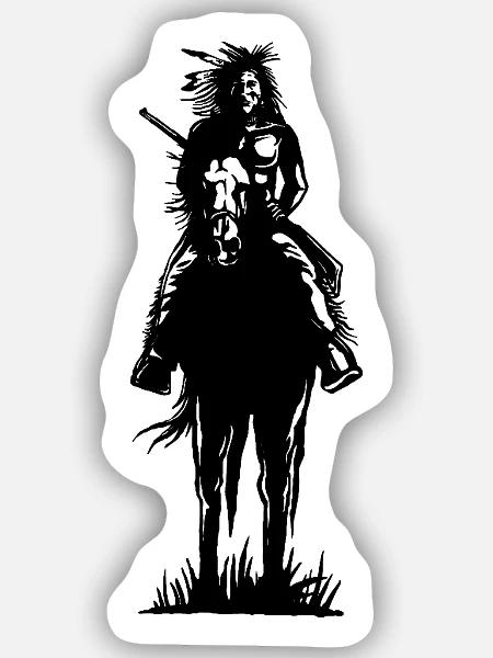 Indianer - Sticker Größe S (10 x 10 cm) - Mattweiß