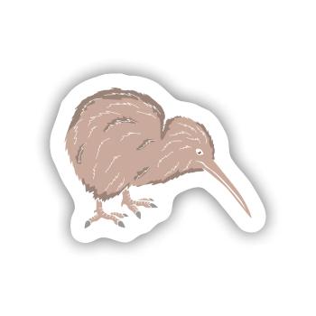 Kiwi Vogel - Sticker Größe S (10 x 10 cm) - Mattweiß - Vorne