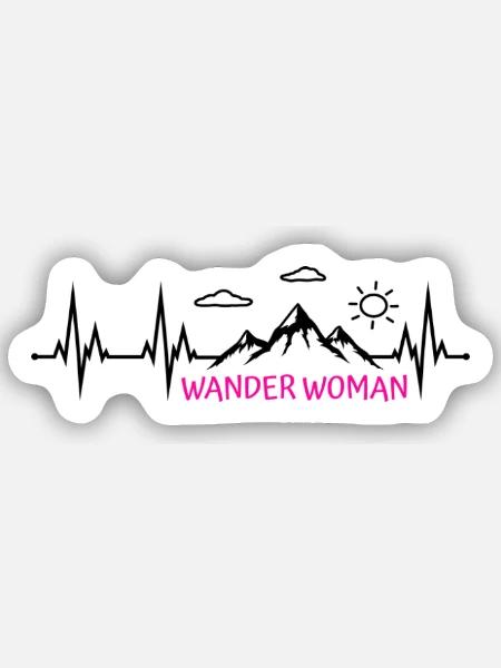Wander Woman Wanderwoman - Sticker Größe S (10 x 10 cm) - Mattweiß
