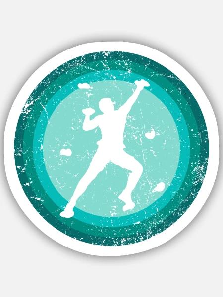 Klettern Bouldern Boulder Kletterer Bergsteiger - Sticker Größe S (10 x 10 cm) - Mattweiß