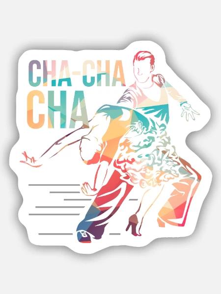 Temperamentvoller Cha Cha Tanzrhythmus - Sticker Größe S (10 x 10 cm) - Mattweiß