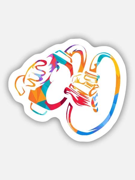 Routinierter Anästhesist Intensivmedizin - Sticker Größe S (10 x 10 cm) - Mattweiß