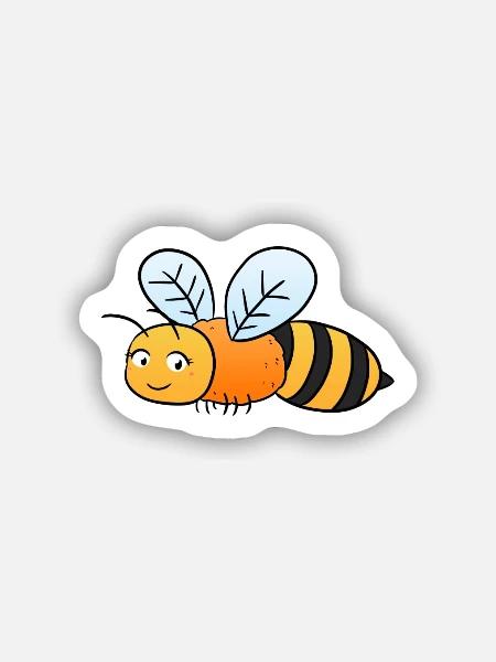 Bienchen Biene - Sticker Größe S (10 x 10 cm) - Mattweiß