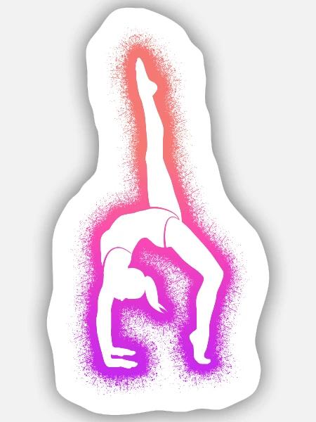 Turnerin Gymnastik Handstand Kinder Turnen Mädchen - Sticker Größe S (10 x 10 cm) - Mattweiß