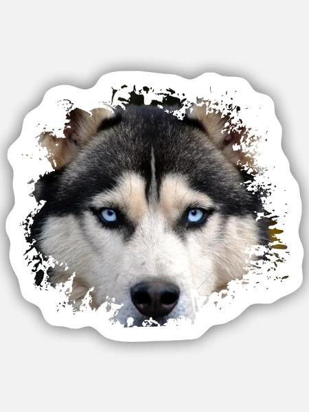 Husky - Sticker Größe S (10 x 10 cm) - Mattweiß